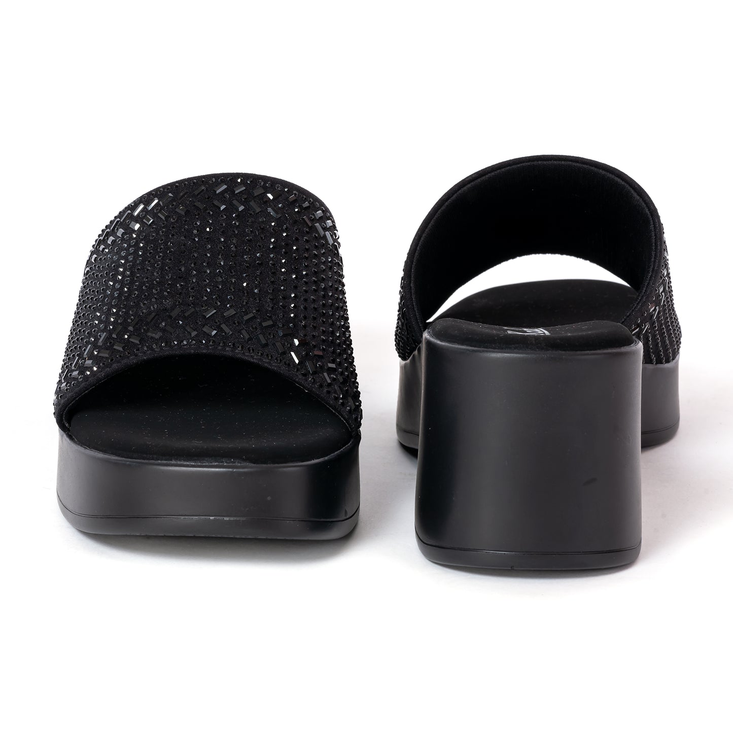 Party WEDGES Slip Ons BLACK