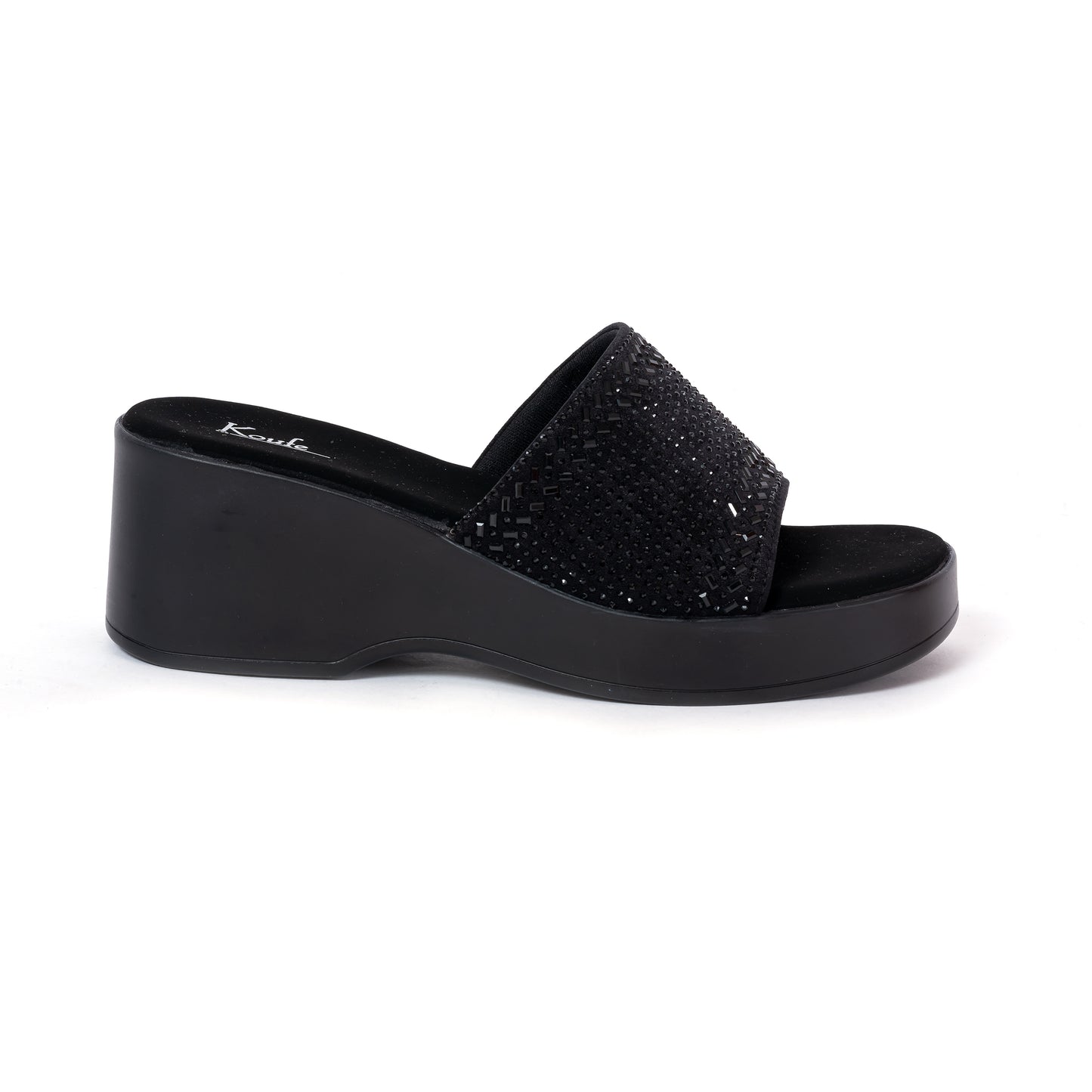 Party WEDGES Slip Ons BLACK
