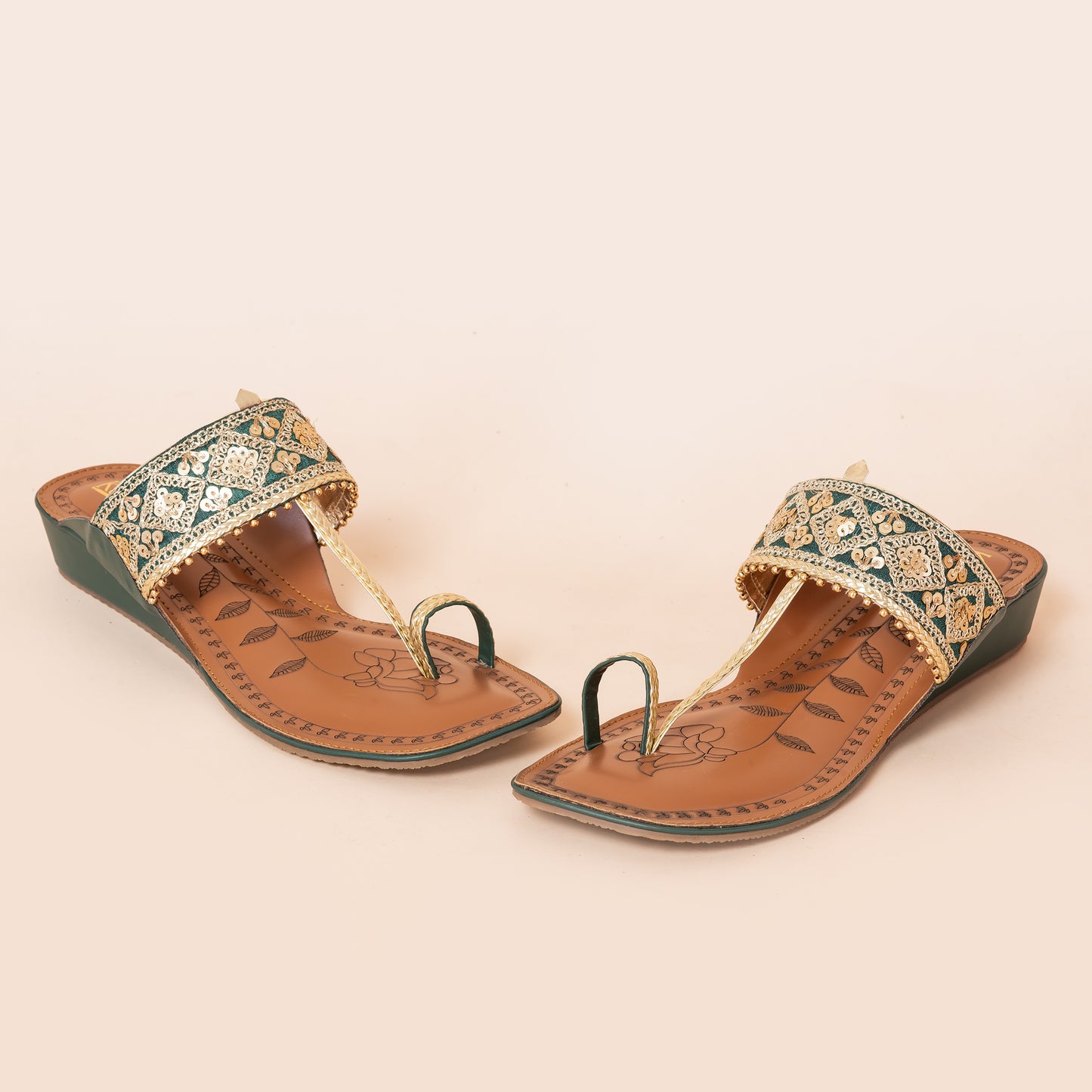 Ethnic Kolhapuris GREEN
