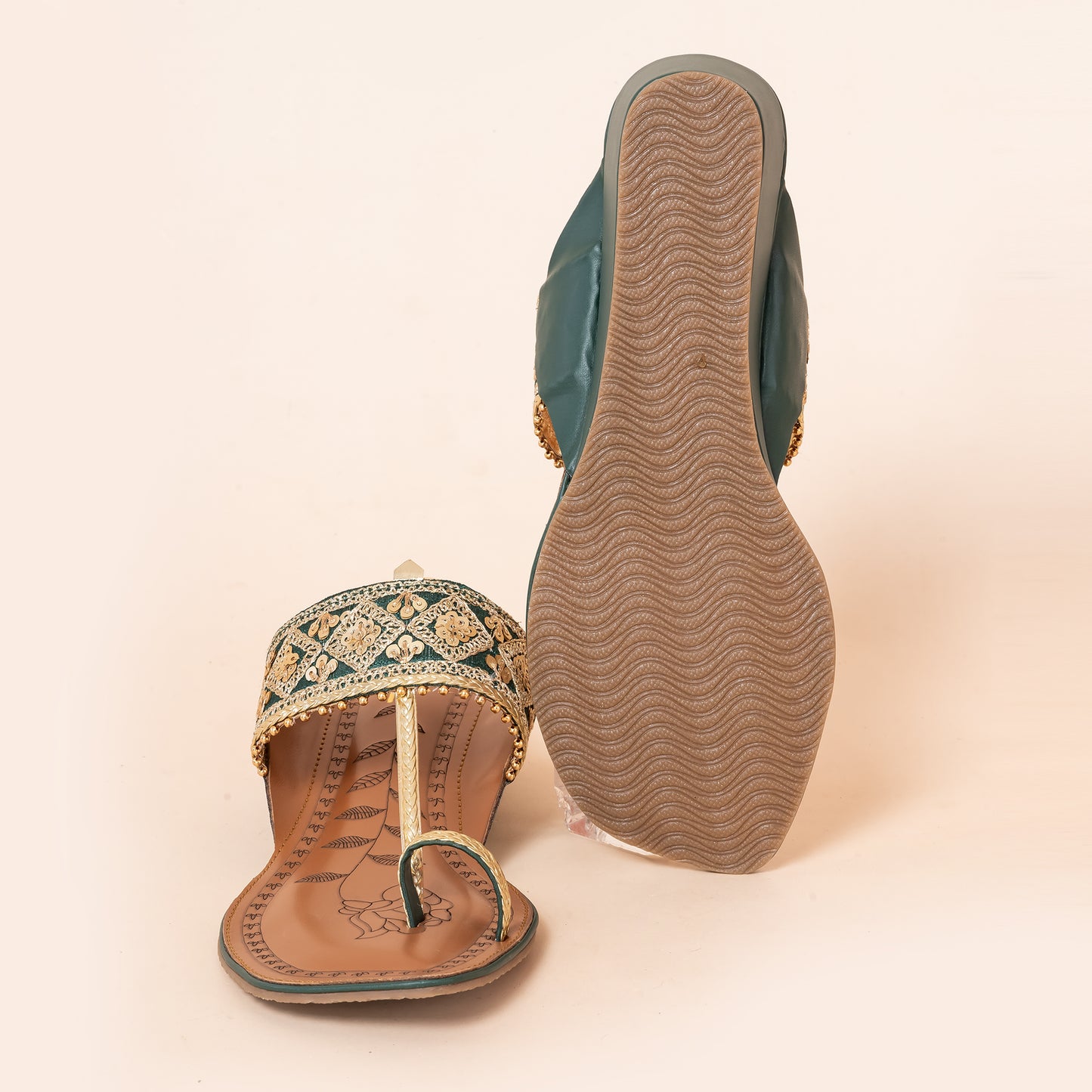 Ethnic Kolhapuris GREEN