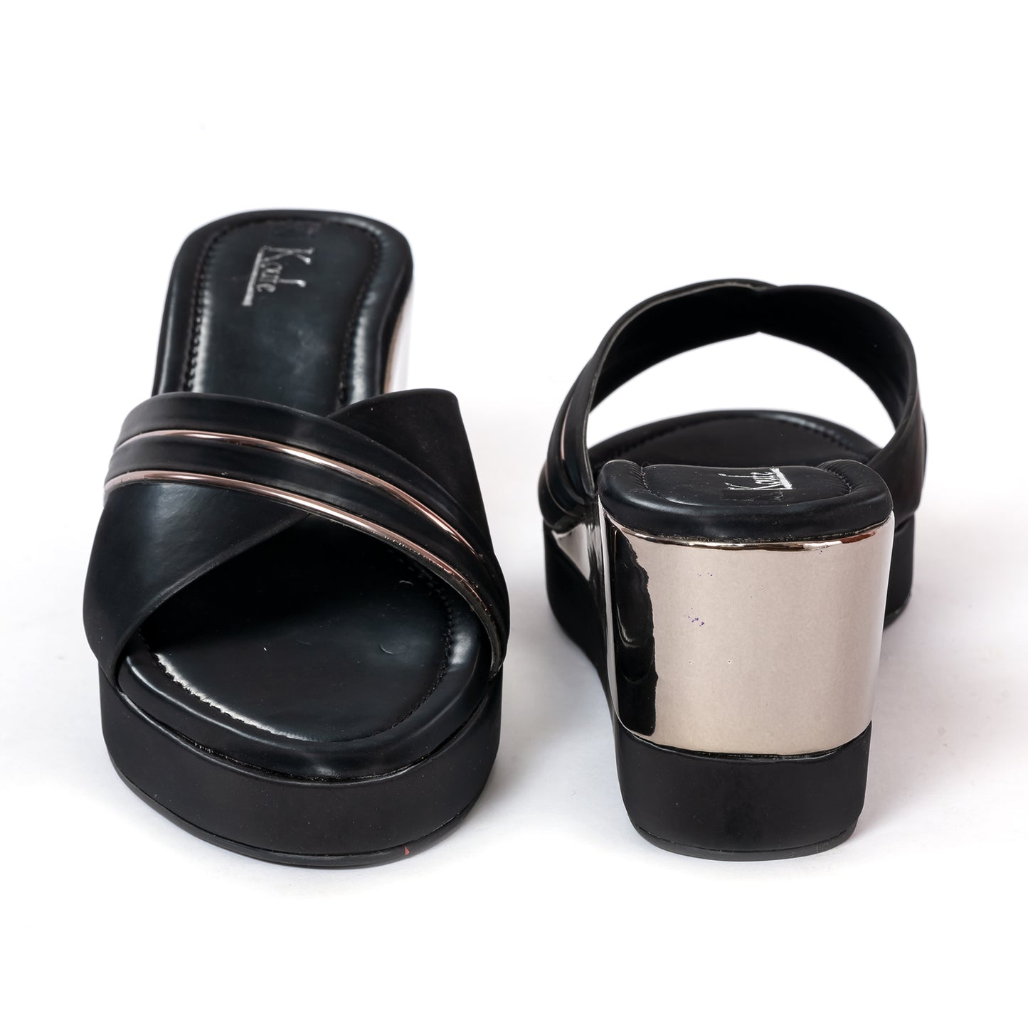 Casual WEDGES Slip Ons BLACK