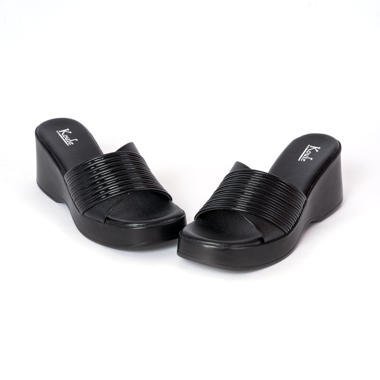 Casual WEDGES Slip Ons BLACK