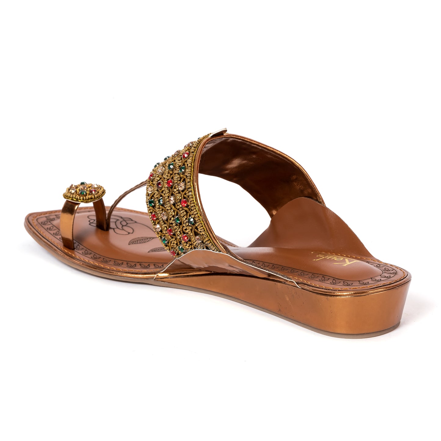 Designer Kolhapuri Flats- Antique