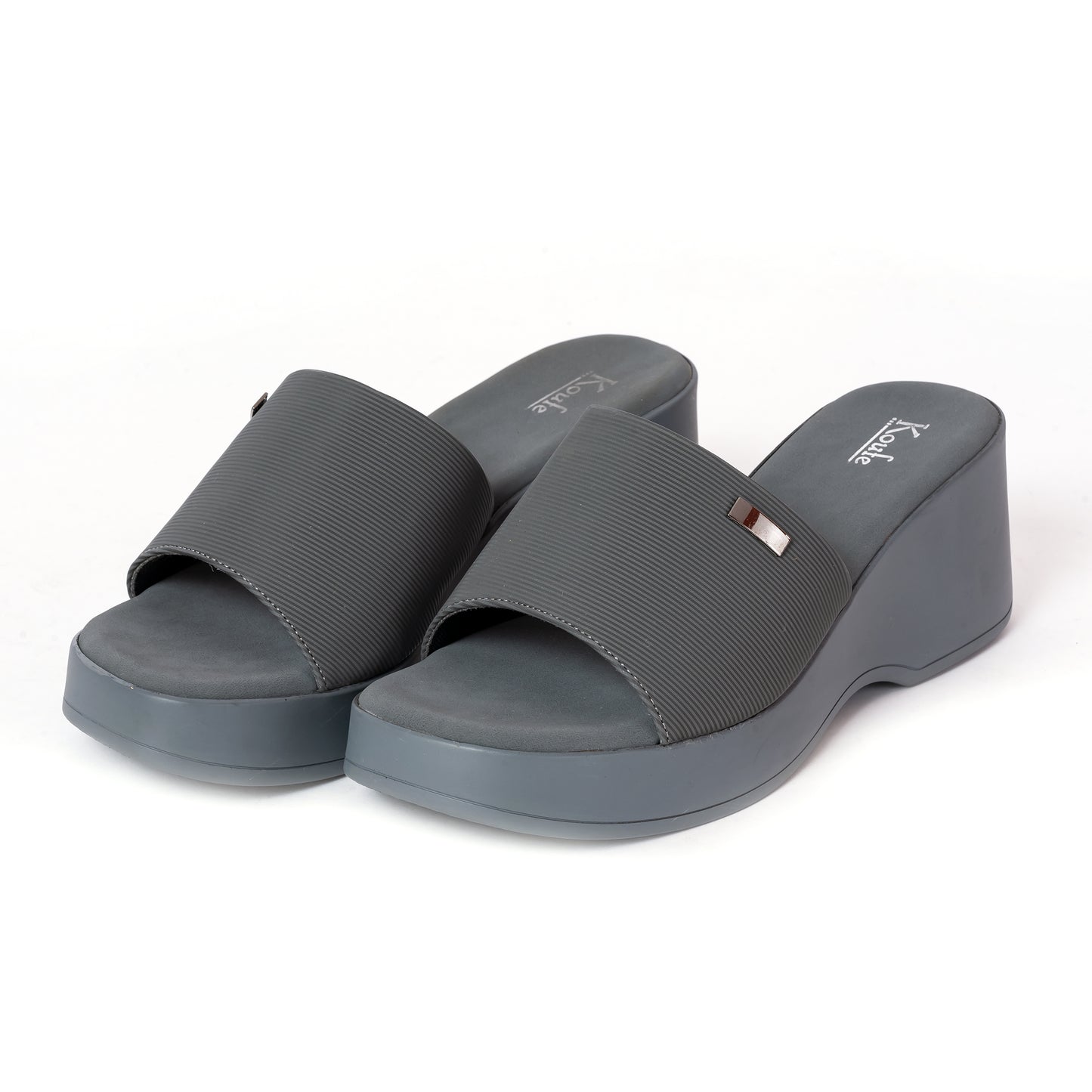 Party WEDGES Slip Ons GREY