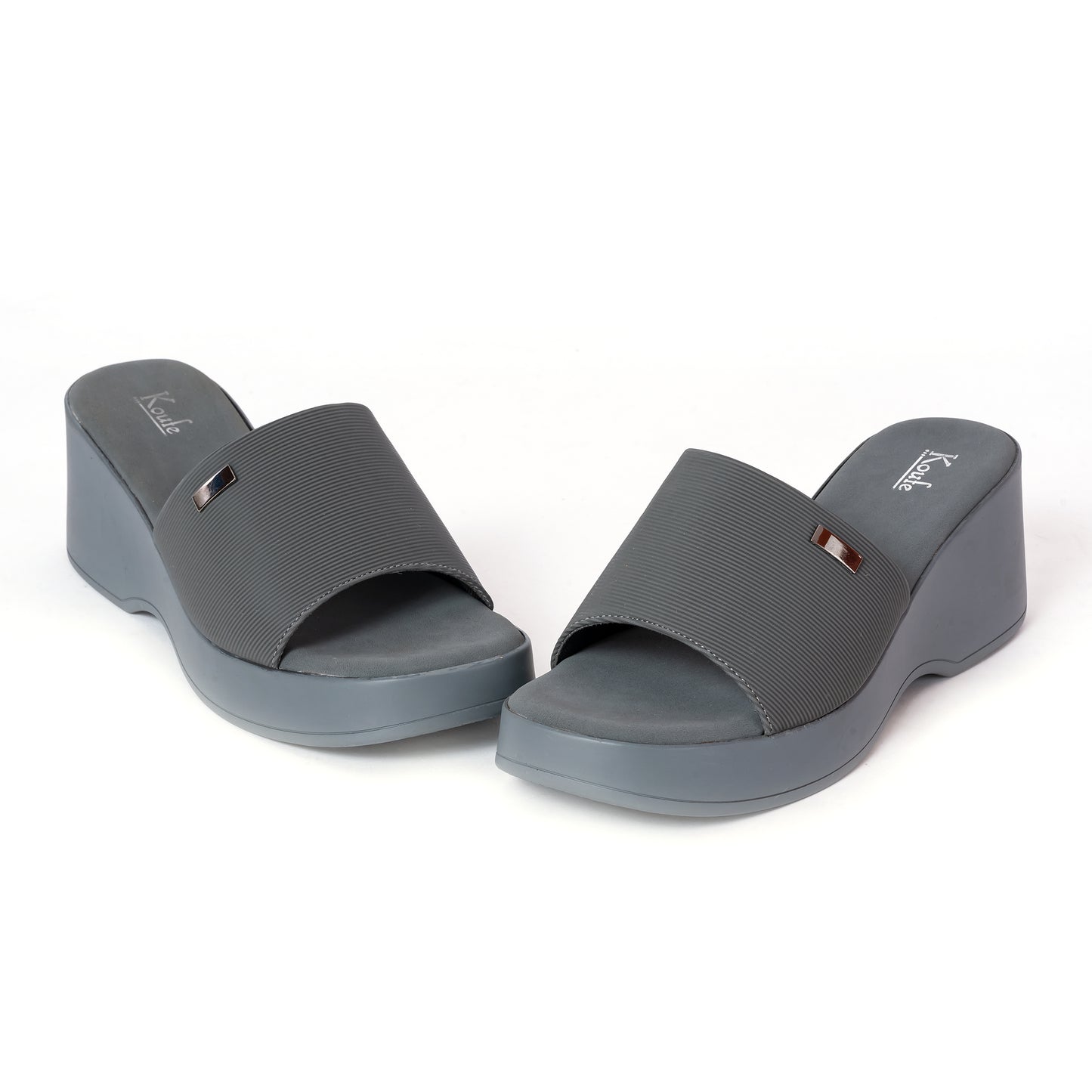 Party WEDGES Slip Ons GREY