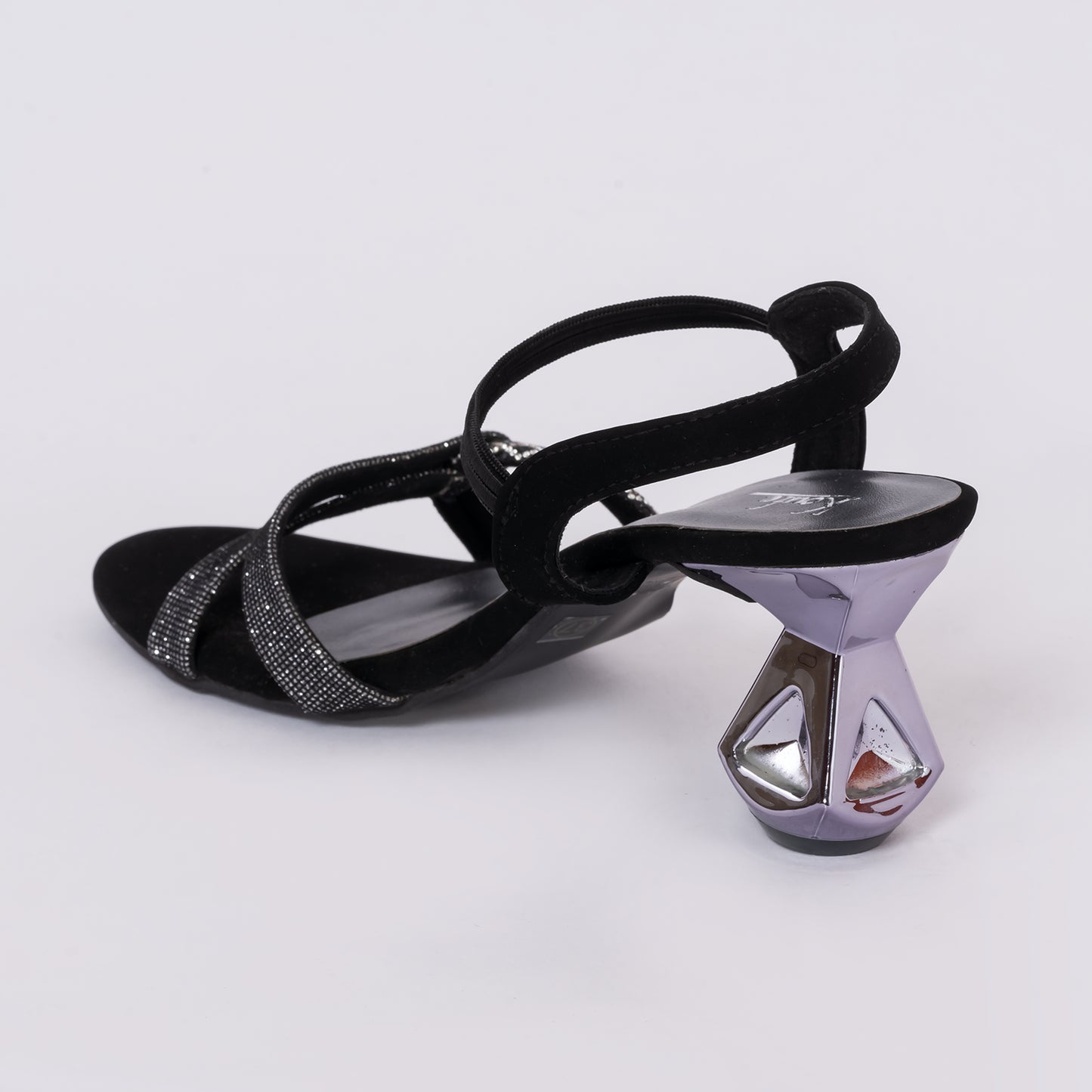 Party Sandals Mules Heel Black