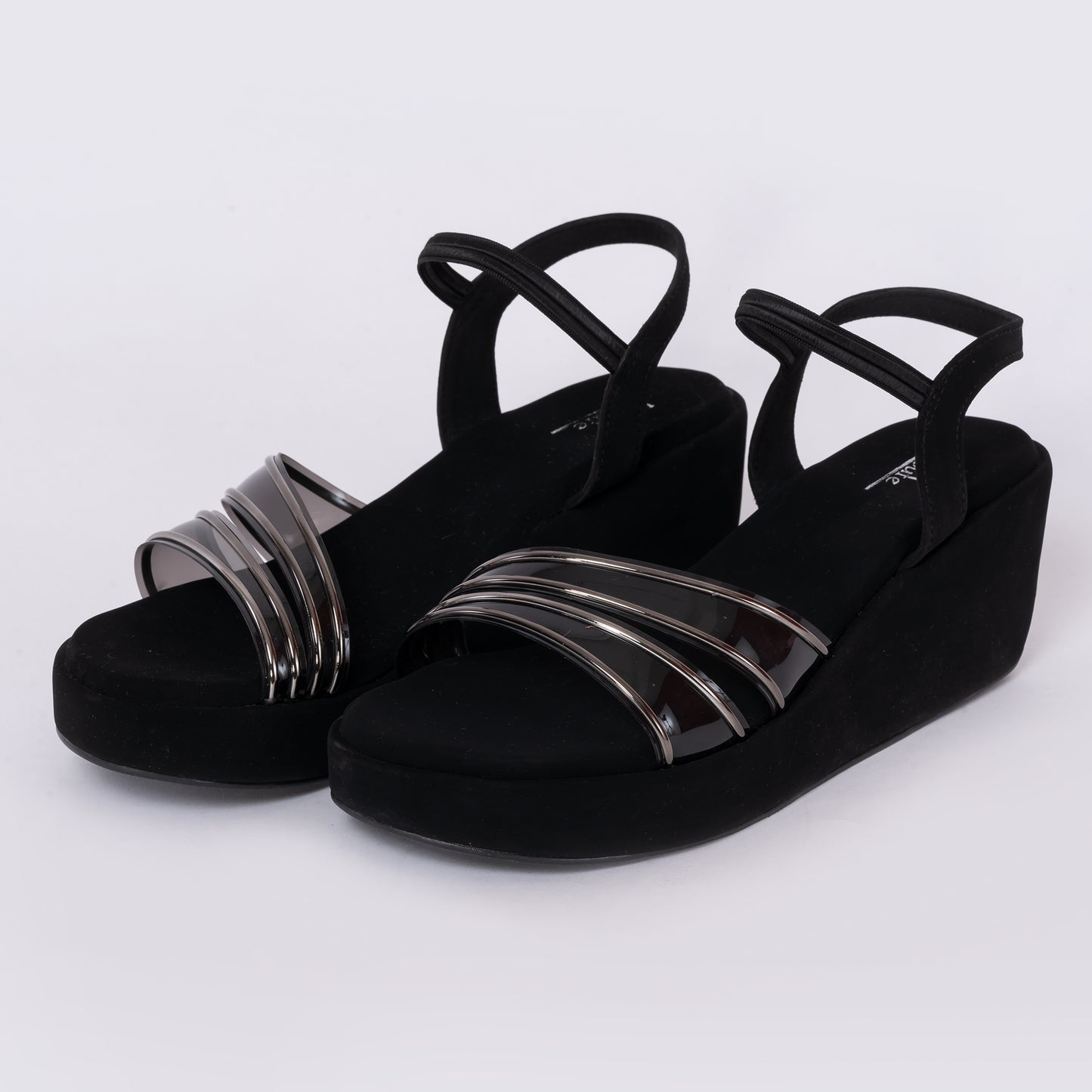 Party Wedges Sandals Black