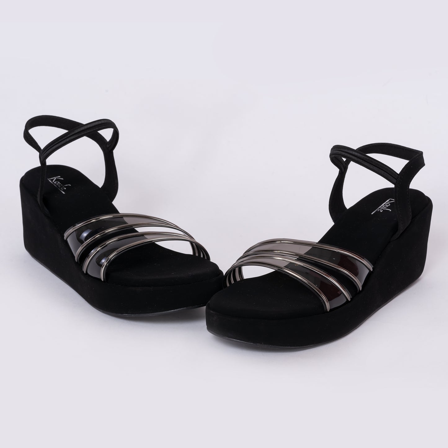 Party Wedges Sandals Black