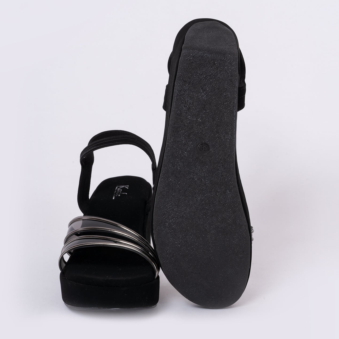 Party Wedges Sandals Black