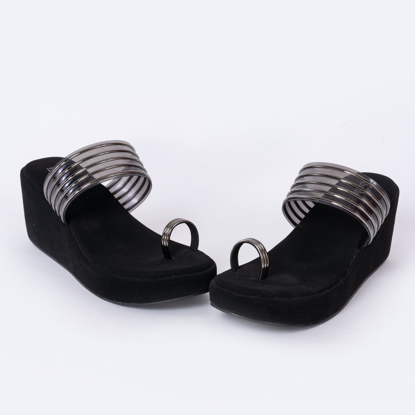 Party Wedges Sandal Black