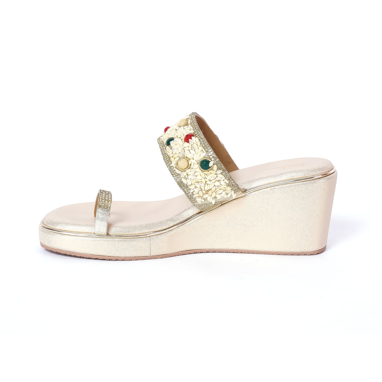 Ethnic WEDGES Slip Ons GOLD