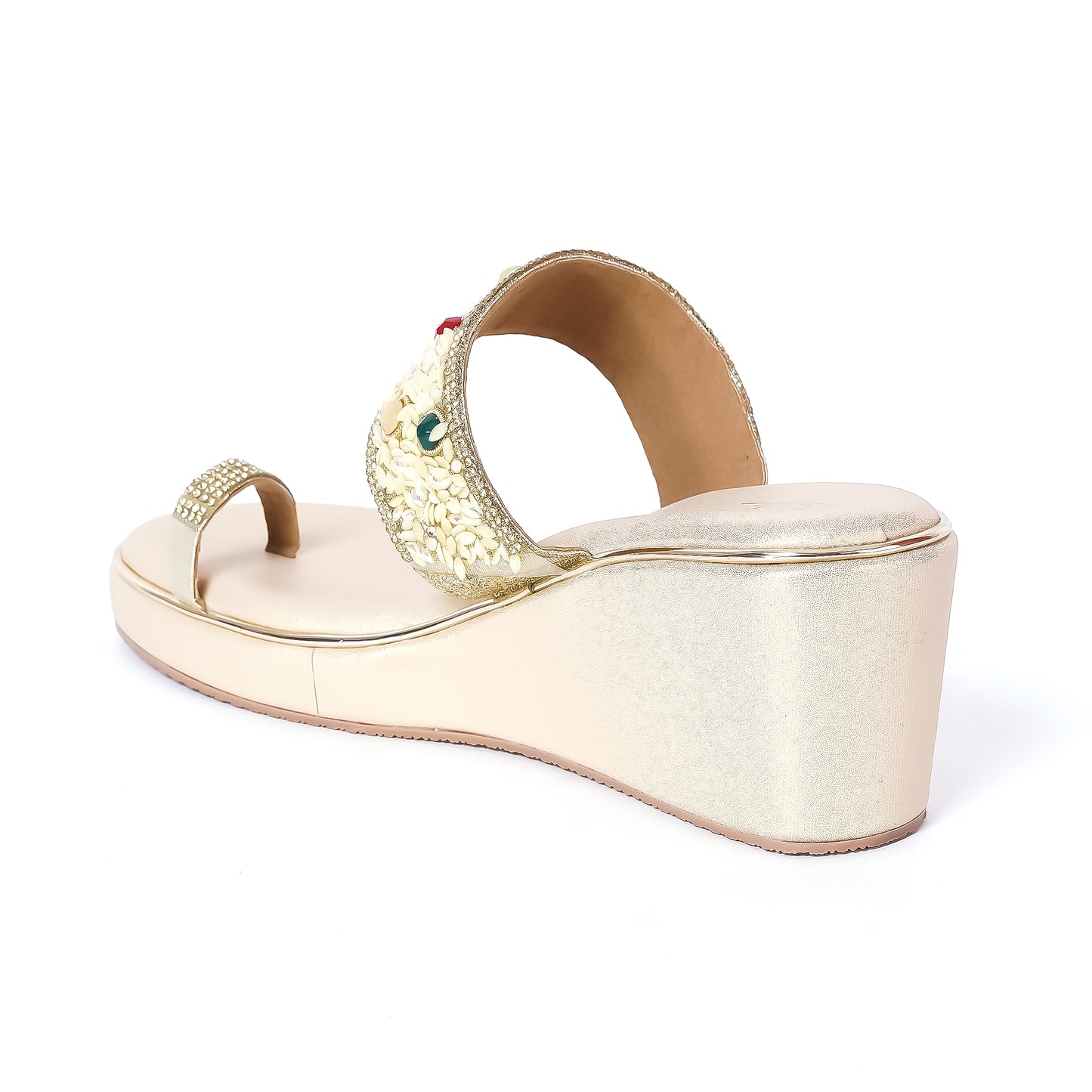 Ethnic WEDGES Slip Ons GOLD