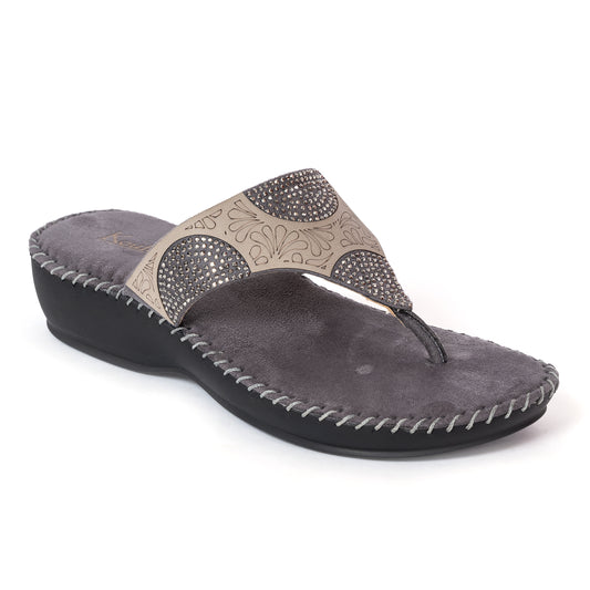 T Shape Flats Comfort- Grey