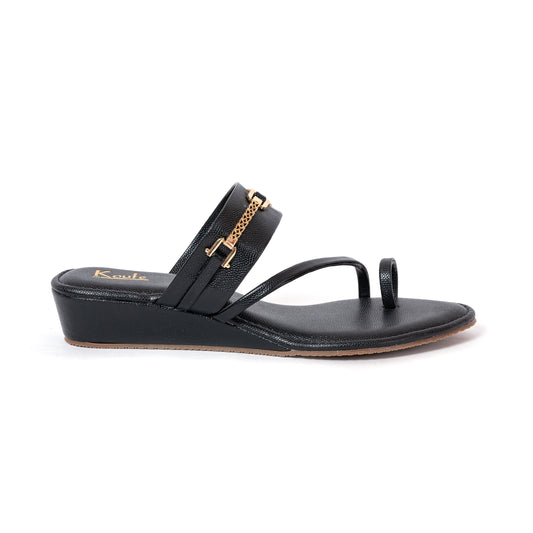 Cross Toe Flats- Black