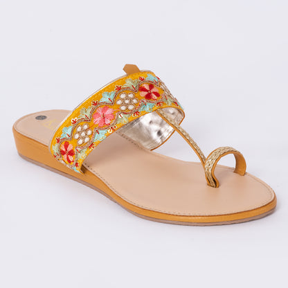 Ethnic Kolhapuris Yellow