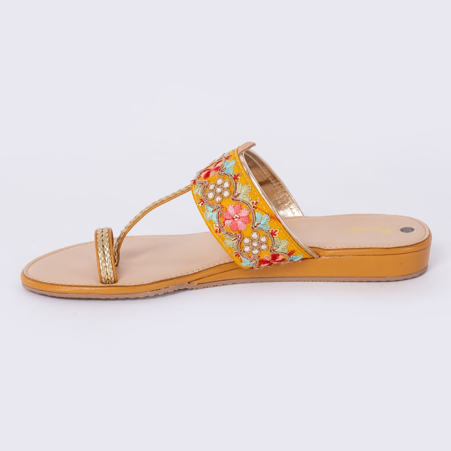 Ethnic Kolhapuris Yellow