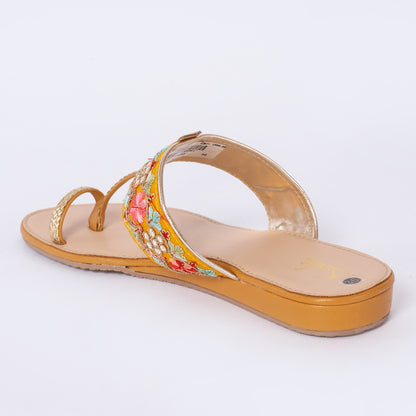 Ethnic Kolhapuris Yellow