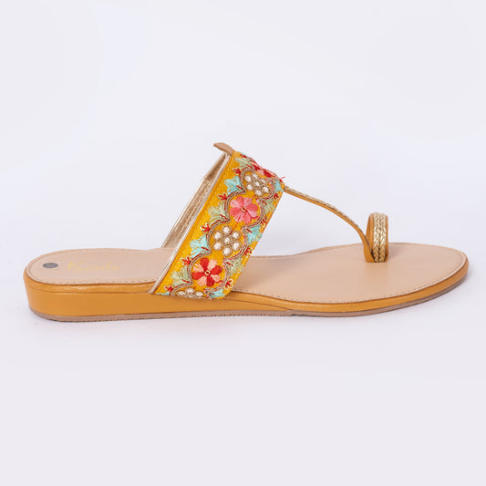 Ethnic Kolhapuris Yellow