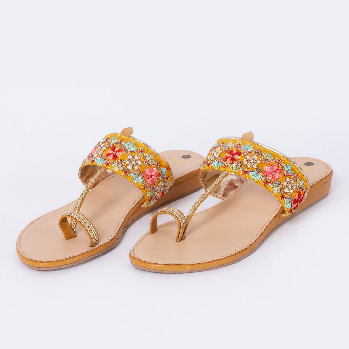 Ethnic Kolhapuris Yellow