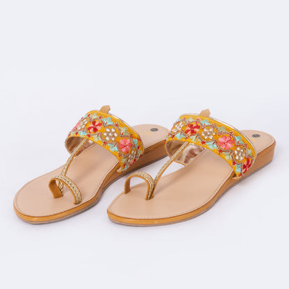 Ethnic Kolhapuris Yellow