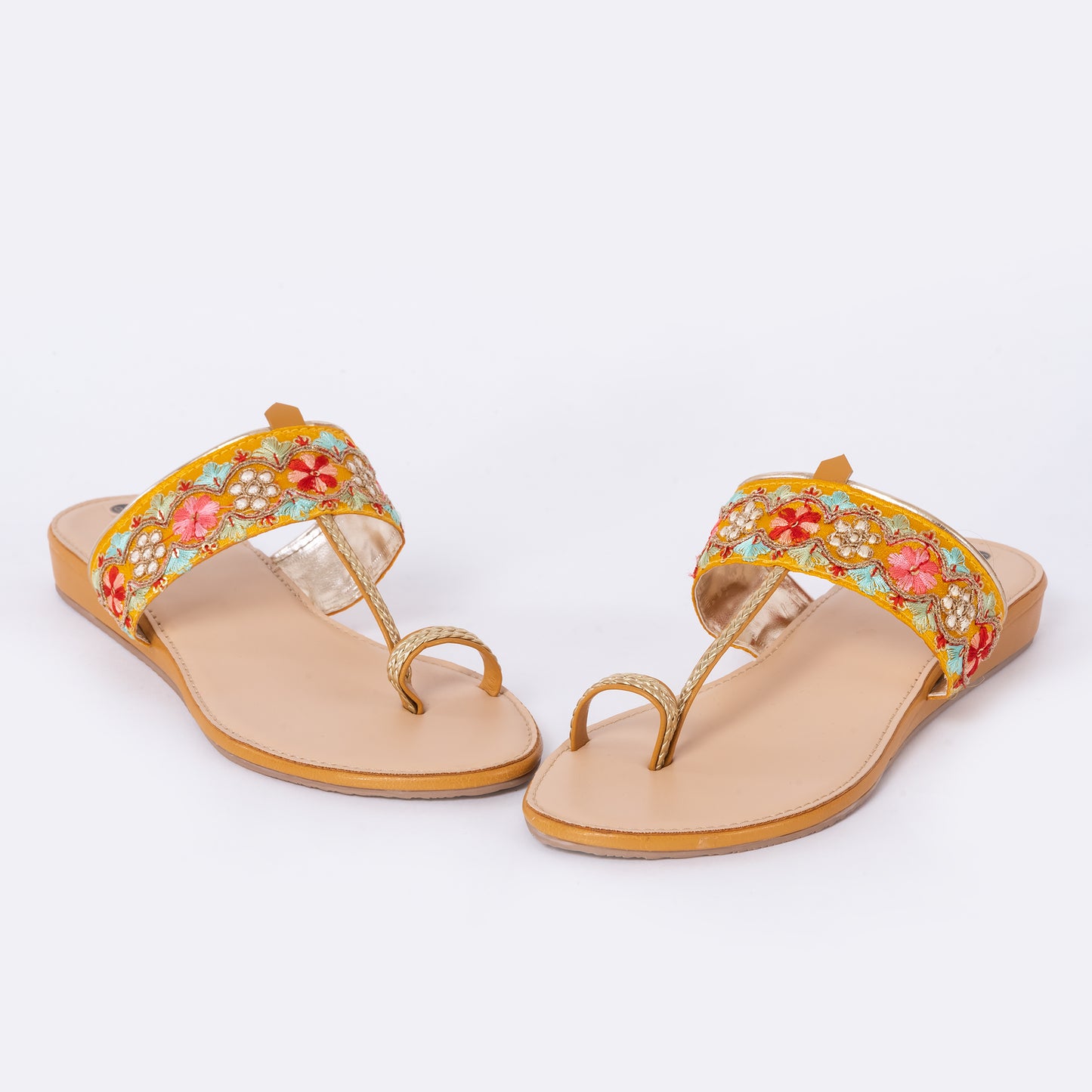 Ethnic Kolhapuris Yellow