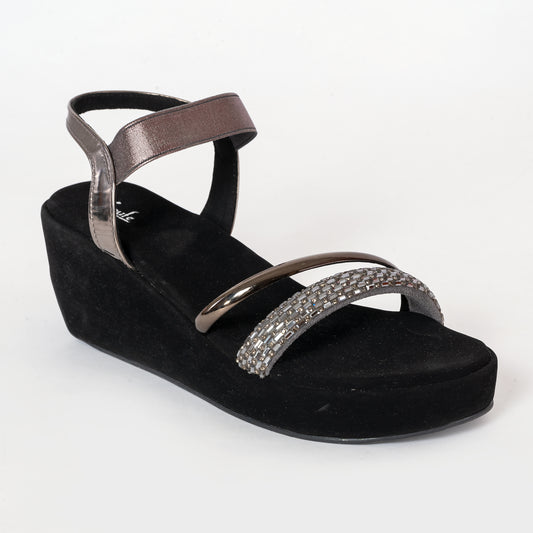 Party Wedges Sandal Black
