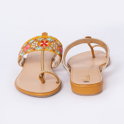 Ethnic Kolhapuris Yellow