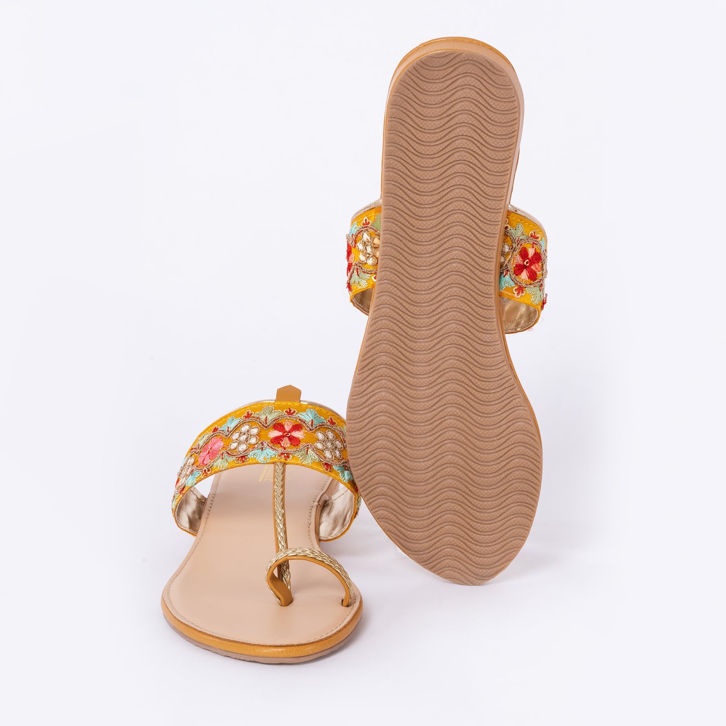 Ethnic Kolhapuris Yellow