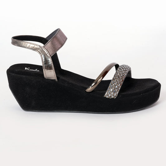 Party Wedges Sandal Black