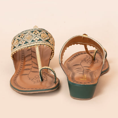  Ethnic Kolhapuris GREEN