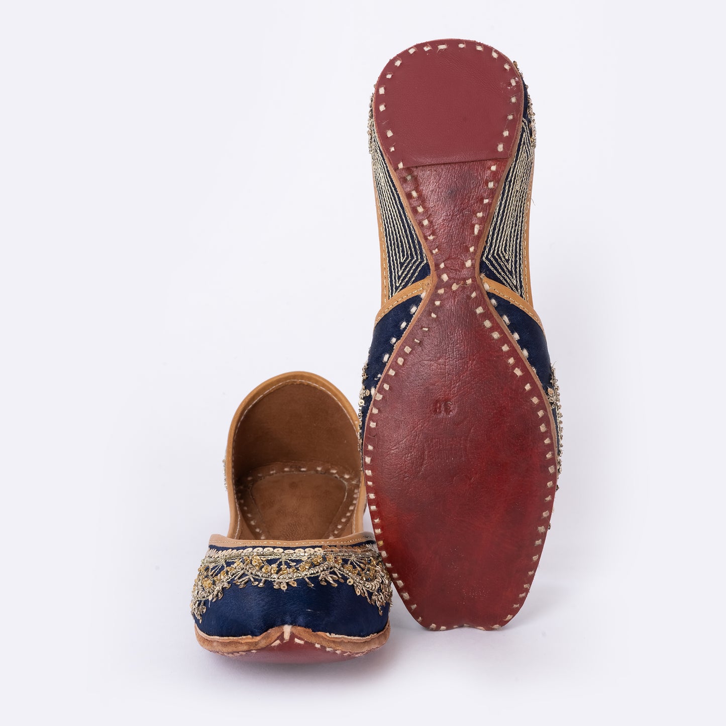Ethnic Mojaris Deep Blue