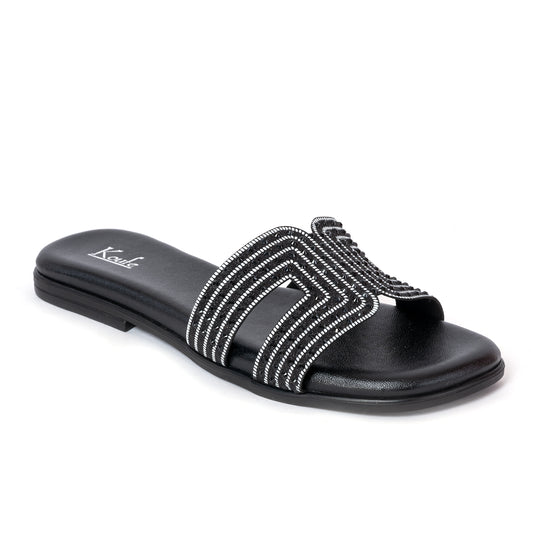 Round Toe I Flats - Black