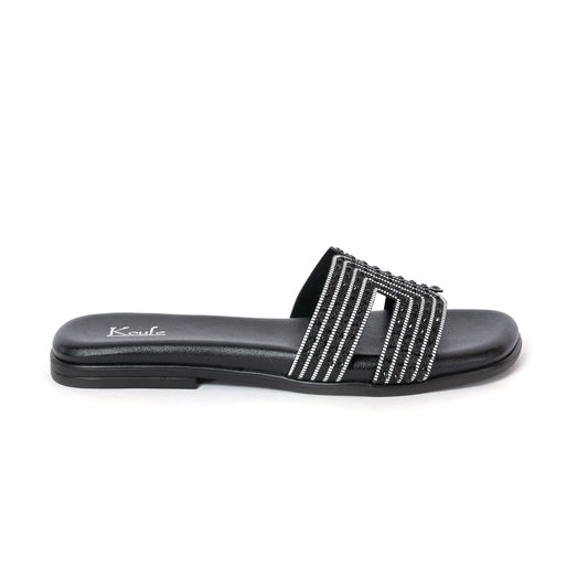 Round Toe I Flats - Black