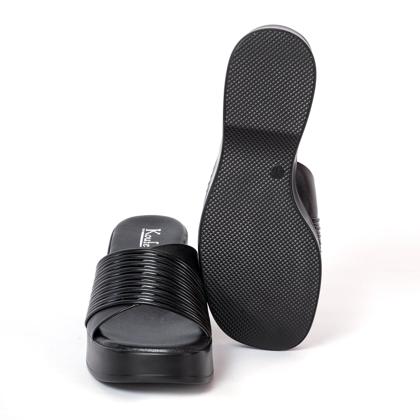 Casual WEDGES Slip Ons BLACK
