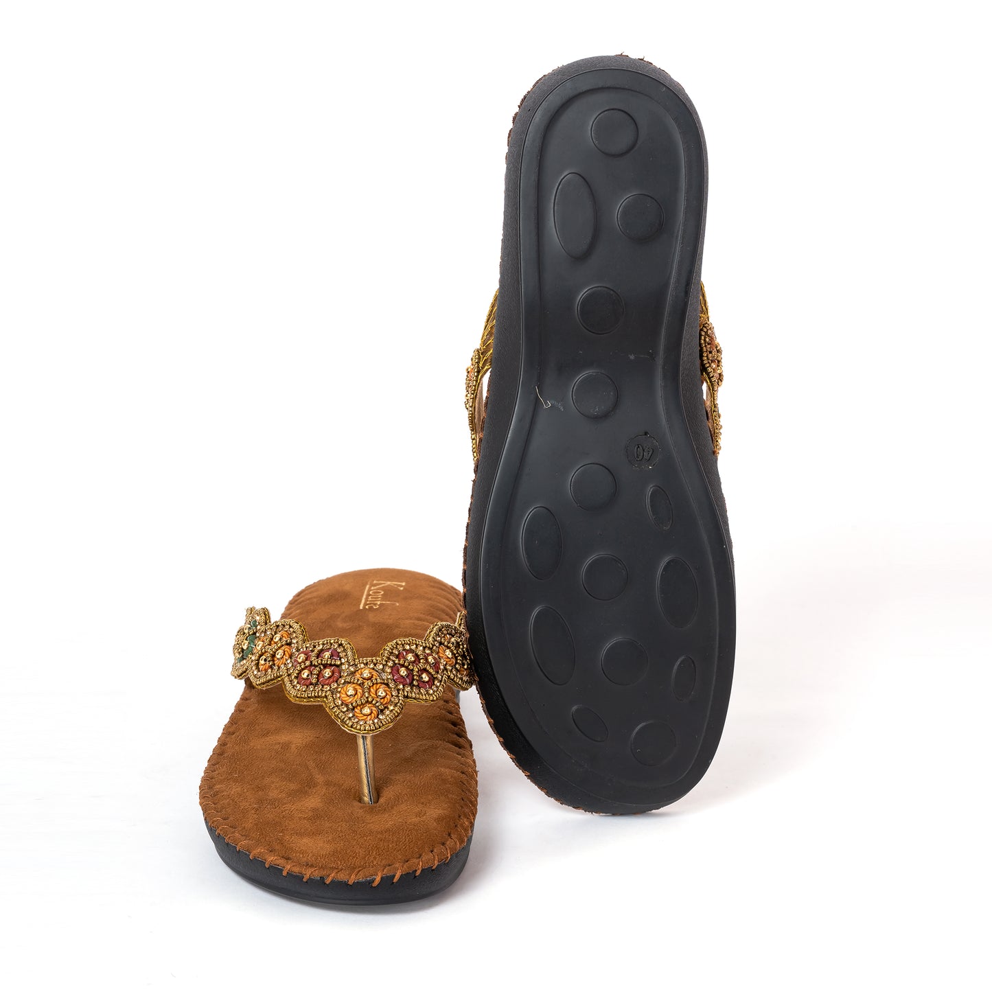 T Shape Flats Comfort-Antique