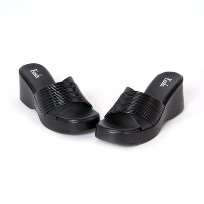 Casual WEDGES Slip Ons BLACK