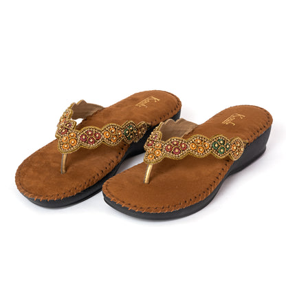 T Shape Flats Comfort-Antique
