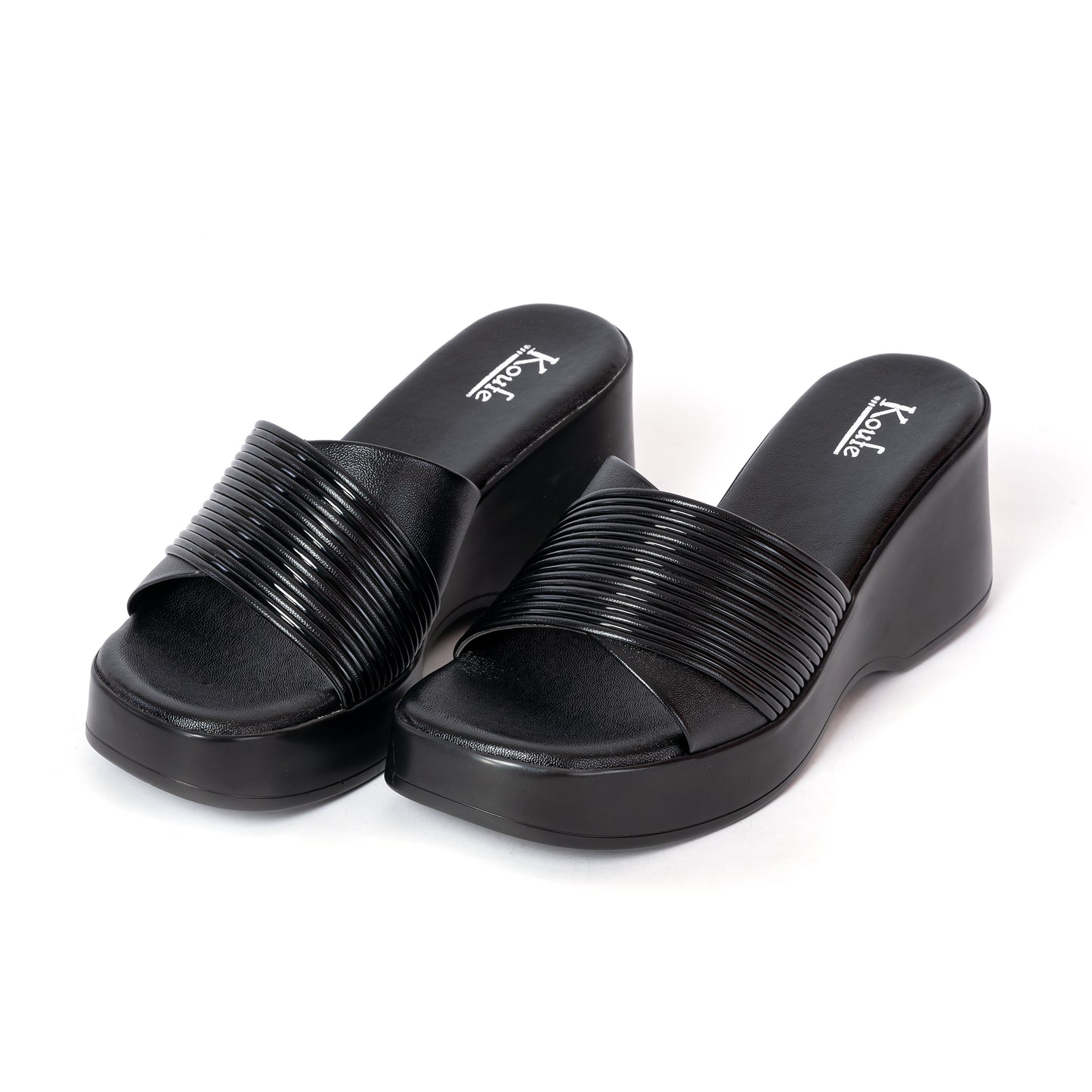 Casual WEDGES Slip Ons BLACK