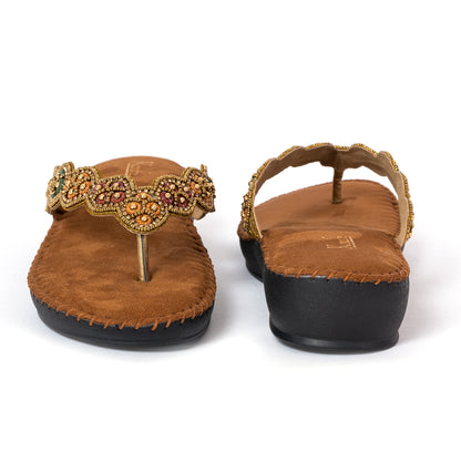 T Shape Flats Comfort-Antique