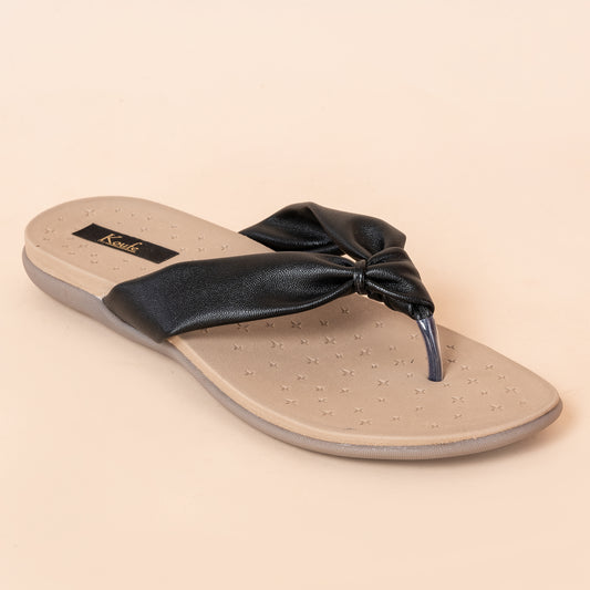 T Shape Flats - Black