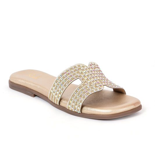 Round Toe I Flats - Gold