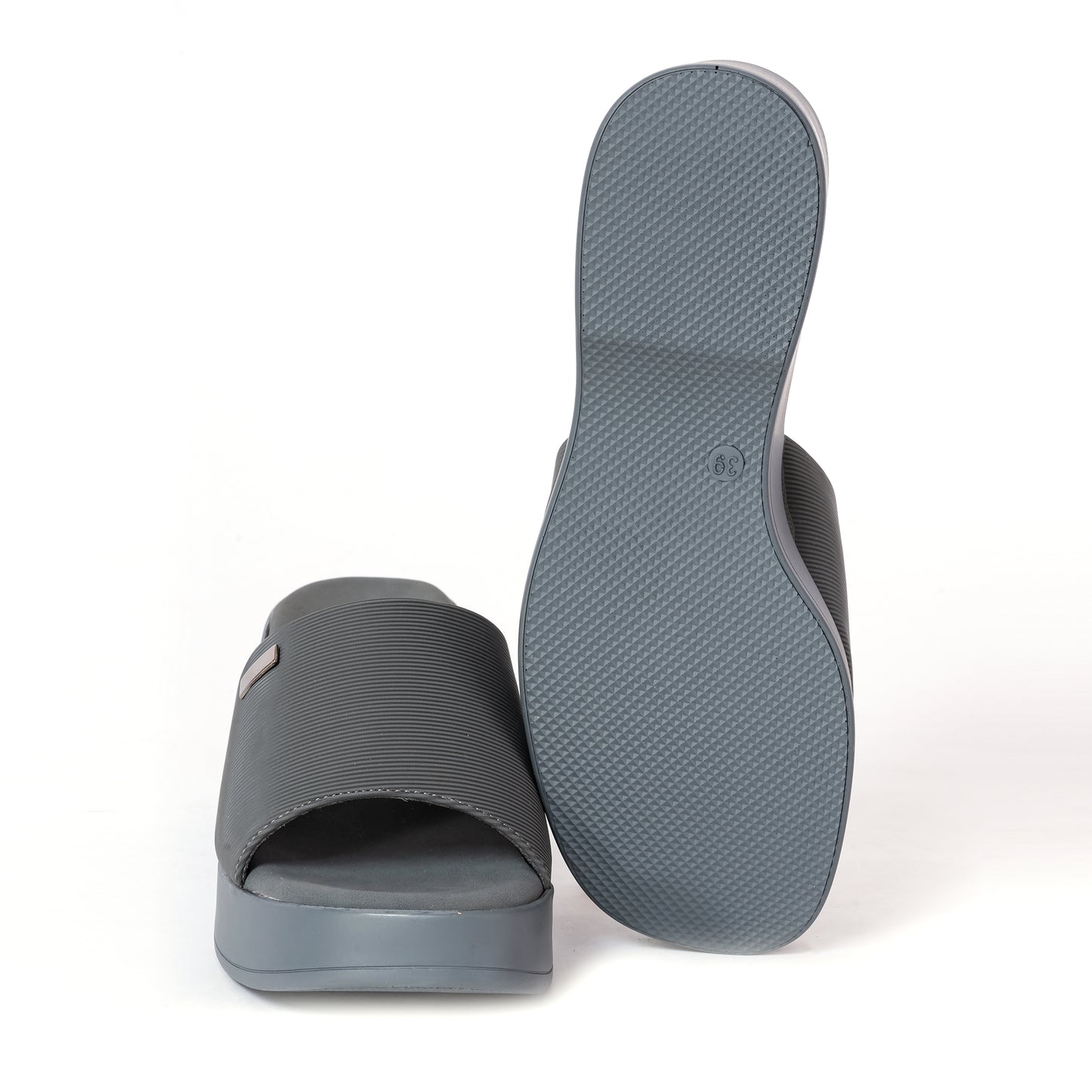 Party WEDGES Slip Ons GREY