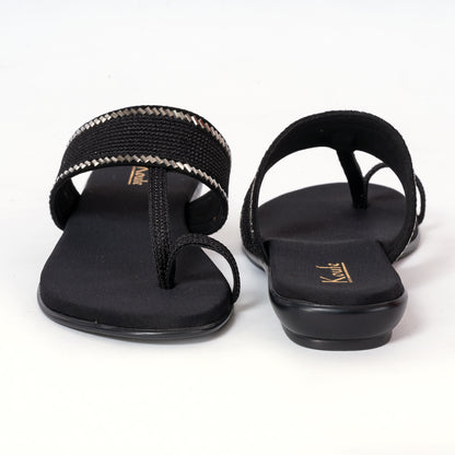 Round Toe Flats - Black
