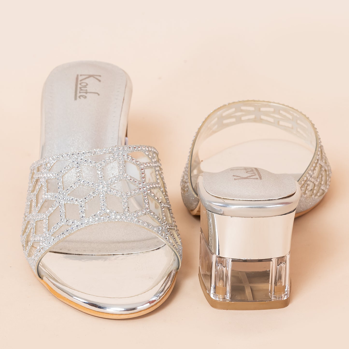 Slip On Mule | Heel | Silver