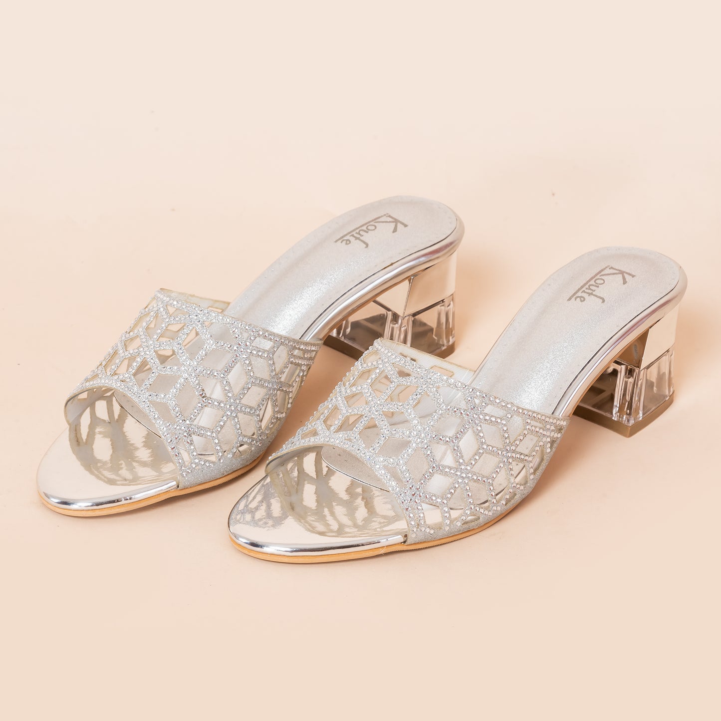 Slip On Mule | Heel | Silver