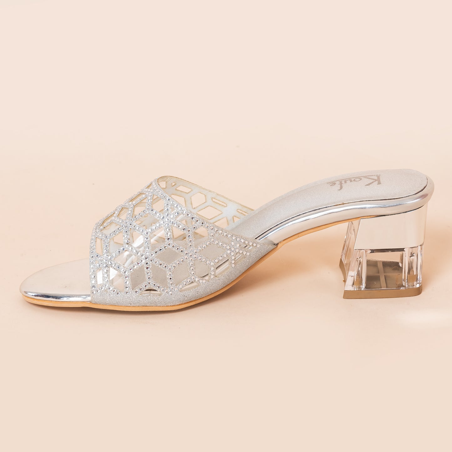 Slip On Mule | Heel | Silver