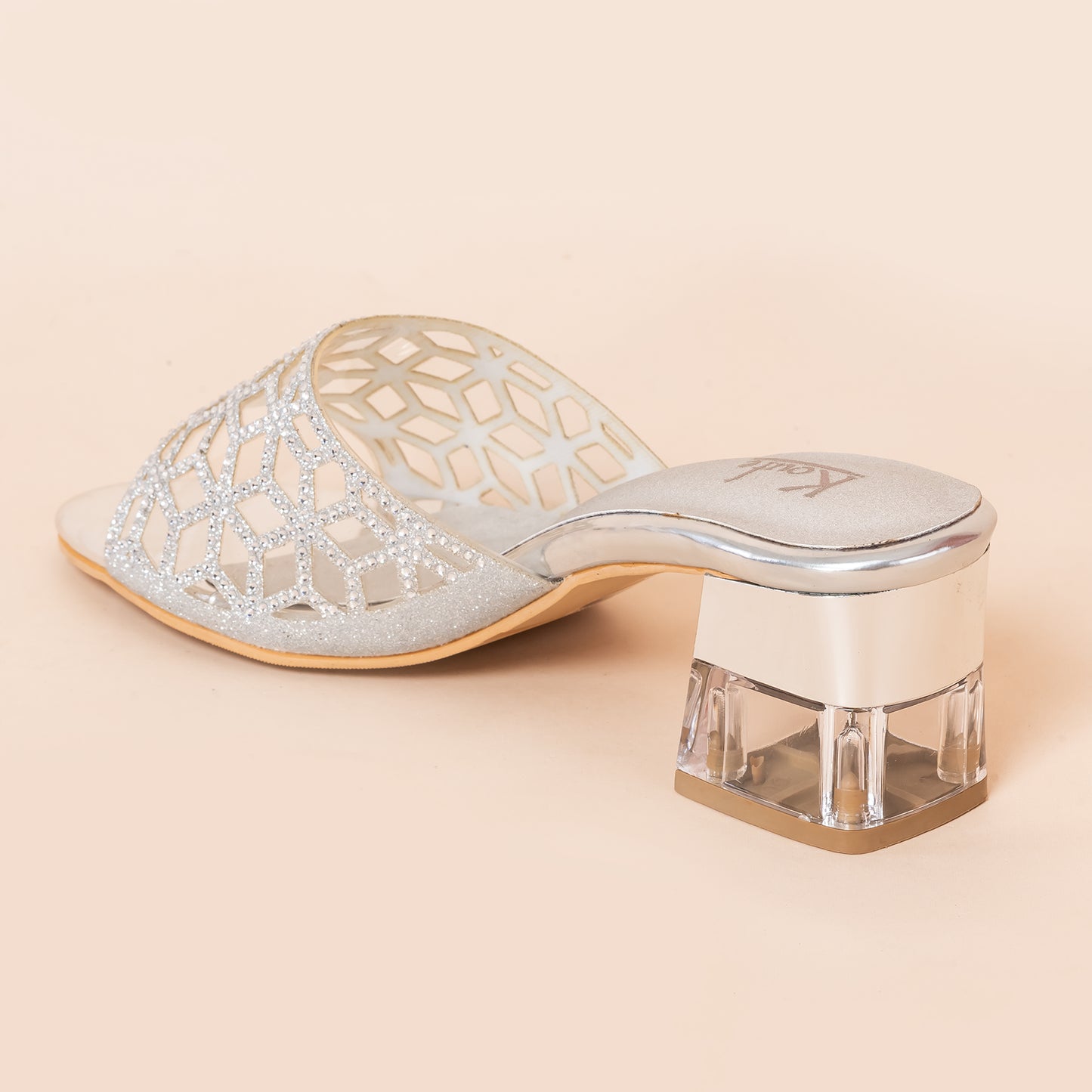 Slip On Mule | Heel | Silver