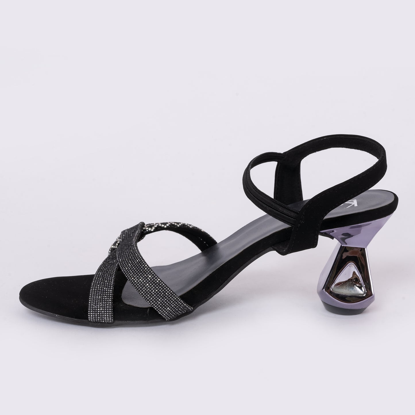 Party Sandals Mules Heel Black