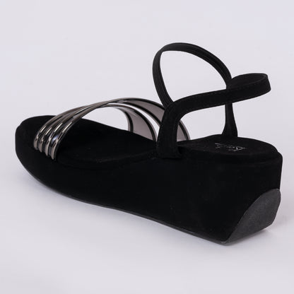Party Wedges Sandals Black