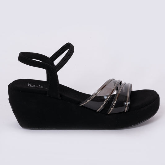 Party Wedges Sandals Black